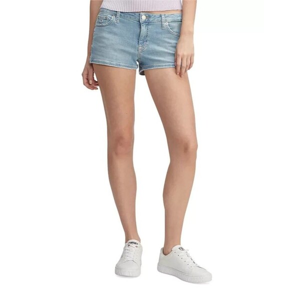Tommy Jeans Women's Nora Mid-Rise 3" Denim Shorts Light Wash Size 31 - Picture 1 of 10